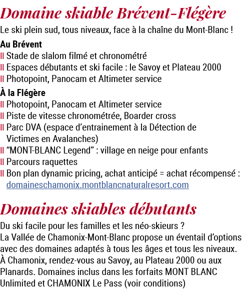 Domaine skiable Br vent Fl g re Le ski plein sud, tous niveaux, face  la cha ne du Mont Blanc ! Au Br vent Ⅱ Stade d...