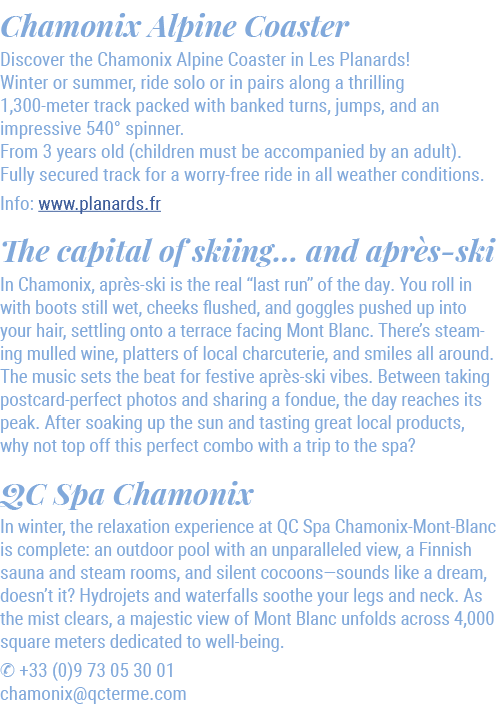 Chamonix Alpine Coaster Discover the Chamonix Alpine Coaster in Les Planards! Winter or summer, ride solo or in pairs...