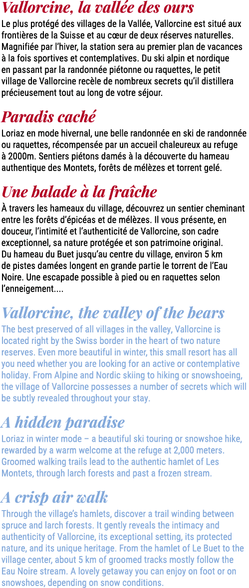 Vallorcine, la vall e des ours Le plus prot g des villages de la Vall e, Vallorcine est situ  aux fronti res de la S...