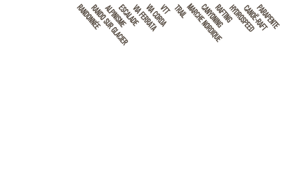  PARAPENTE CANO RAFT HYDROSPEED RAFTING CANYONING MARCHE NORDIQUE TRAIL VTT VIA CORDA VIA FERRATA ESCALADE ALPINISME...