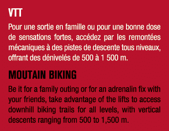 VTT Pour une sortie en famille ou pour une bonne dose de sensations fortes, acc dez par les remont es m caniques  de...