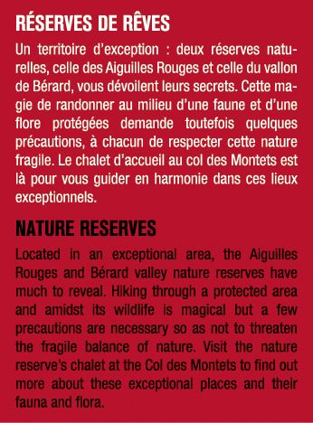 R SERVES DE R VES Un territoire d’exception : deux r serves naturelles, celle des Aiguilles Rouges et celle du vallon...