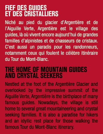 FIEF DES GUIDES ET DES CRISTALLIERS Nich au pied du glacier d’Argenti re et de l’Aiguille Verte, Argenti re est le v...