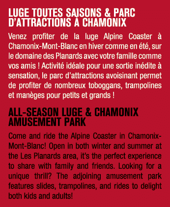 LUGE TOUTES SAISONS & PARC D’ATTRACTIONS  CHAMONIX Venez profiter de la luge Alpine Coaster   Chamonix Mont Blanc en...