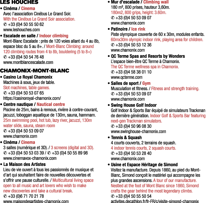 LES HOUCHES • Cin ma / Cinema Avec l’association Cin bus Le Grand Soir. With the Cin bus Le Grand Soir association. ✆...