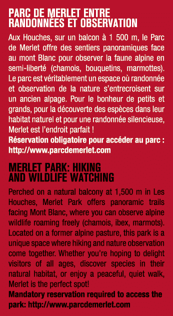PARC DE MERLET ENTRE RANDONN ES ET OBSERVATION Aux Houches, sur un balcon  1 500 m, le Parc de Merlet offre des sent...