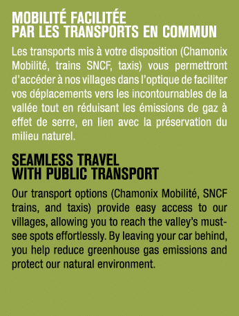 Mobilit facilit e par les transports en commun Les transports mis   votre disposition (Chamonix Mobilit , trains SNC...