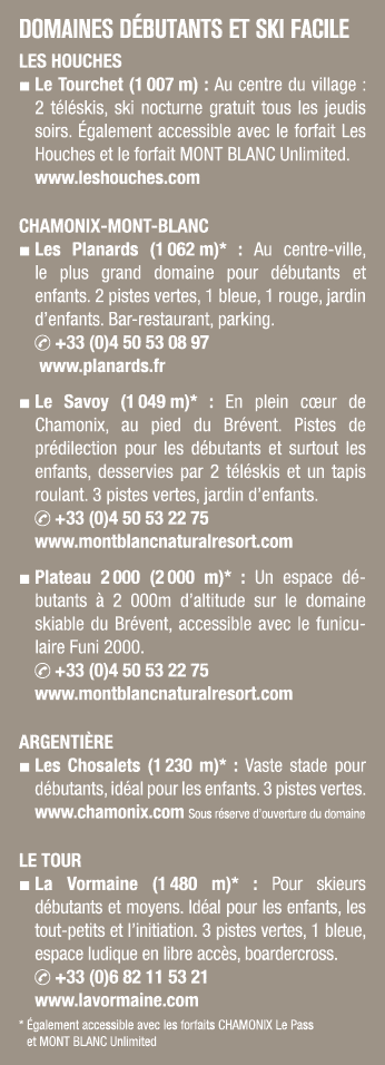DOMAINES D BUTANTS ET SKI FACILE LES HOUCHES ■ Le Tourchet (1 007 m) : Au centre du village : 2 t l skis, ski nocturn...