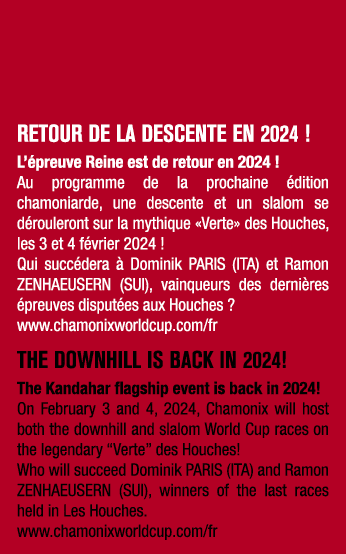 RETOUR DE LA DESCENTE EN 2024 ! L’ preuve Reine est de retour en 2024 ! Au programme de la prochaine dition chamonia...