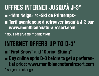 OFFRES INTERNET JUSQU’ J 3* ■ «1 re Neige» et «Ski de Printemps» ■ Tarif avantageux   retrouver jusqu’  J 3 sur www....