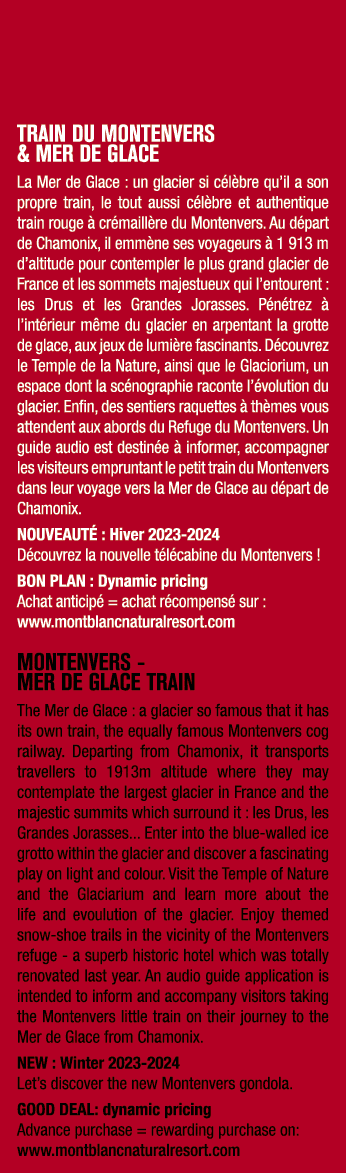 TRAIN DU MONTENVERS & MER DE GLACE La Mer de Glace : un glacier si c l bre qu’il a son propre train, le tout aussi c ...