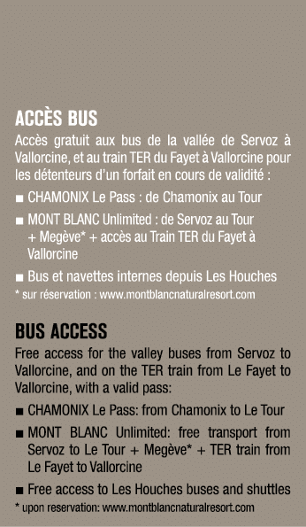 ACC S BUS Acc s gratuit aux bus de la vall e de Servoz  Vallorcine, et au train TER du Fayet   Vallorcine pour les d...