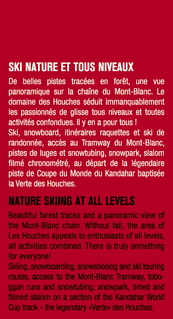 SKI NATURE ET TOUS NIVEAUX De belles pistes trac es en for t, une vue panoramique sur la cha ne du Mont Blanc. Le dom...