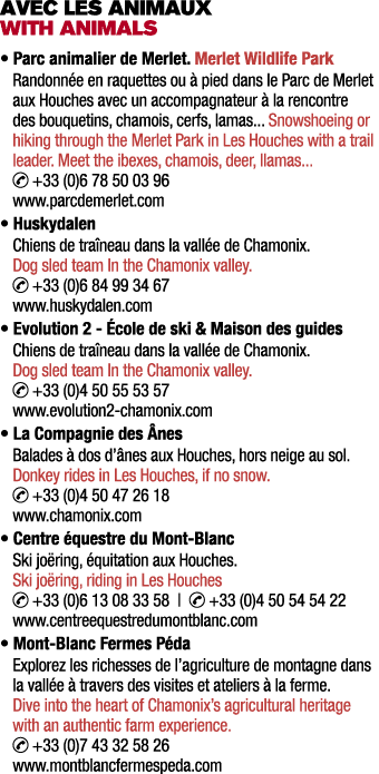 AVEC LES ANIMAUX WITH ANIMALS • Parc animalier de Merlet. Merlet Wildlife Park Randonn e en raquettes ou  pied dans ...