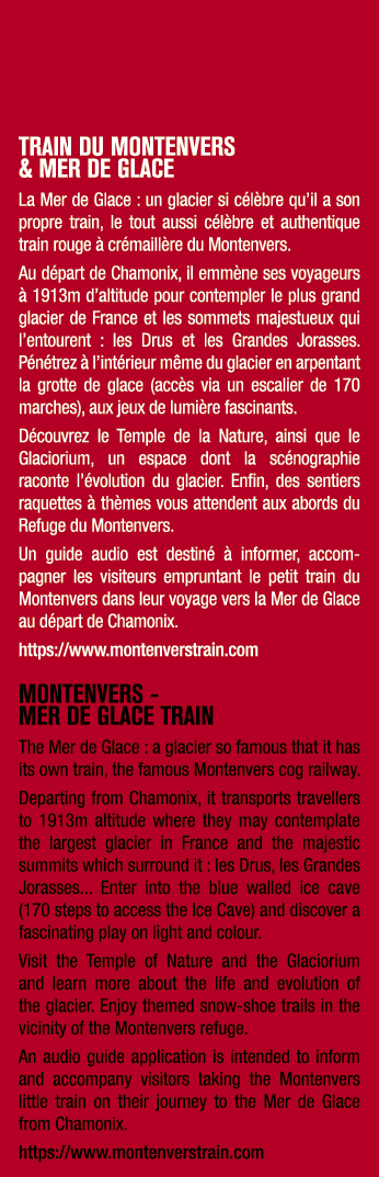 TRAIN DU MONTENVERS & MER DE GLACE La Mer de Glace : un glacier si c l bre qu’il a son propre train, le tout aussi c ...