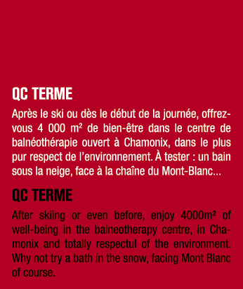QC TERME Apr s le ski ou d s le d but de la journ e, offrez vous 4 000 m2 de bien tre dans le centre de baln oth rap...