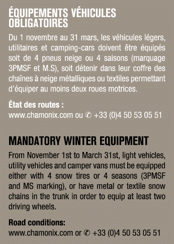  QUIPEMENTS V HICULES OBLIGATOIRES Du 1 novembre au 31 mars, les v hicules l gers, utilitaires et camping cars doiven...